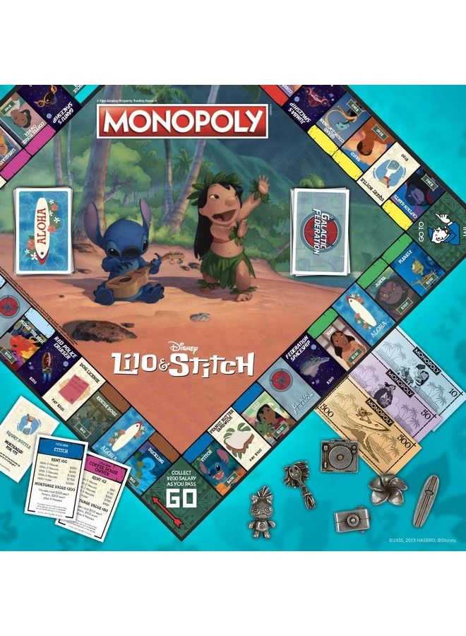 USAopoly مونوبولي: ديزني ليلو وستيتش؛ شراء وبيع وتبادل شخصيات من فيلم الرسوم المتحركة من إنتاج ديزني؛ لعبة مونوبولي الكلاسيكية؛ بضائع ليلو وستيتش المرخصة رسميًا - Image 4