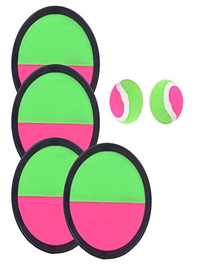 Velcro ball game catch ball with 4 catch discs, 2 balls, Velcro ball game  - Image 1
