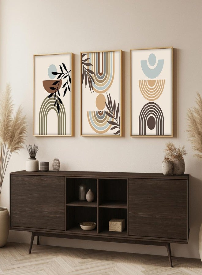 ARTELLY Boho Wall Painting With Frame - Framed Wall Decoration For Living Room Bedroom Office Set of 3 (Abstract 2, 10x13 inch) - Image 4
