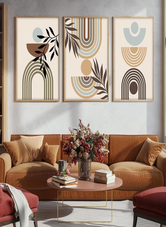 ARTELLY Boho Wall Painting With Frame - Framed Wall Decoration For Living Room Bedroom Office Set of 3 (Abstract 2, 10x13 inch) - Image 5