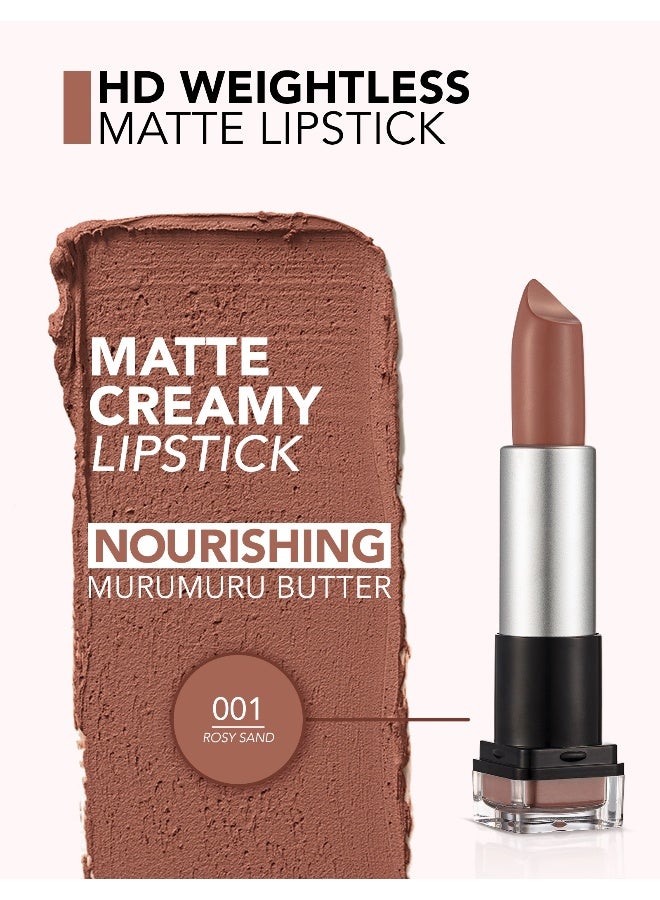 flormar Weightless HD Matte Lipstick - 01  Rosy Sand - Image 5