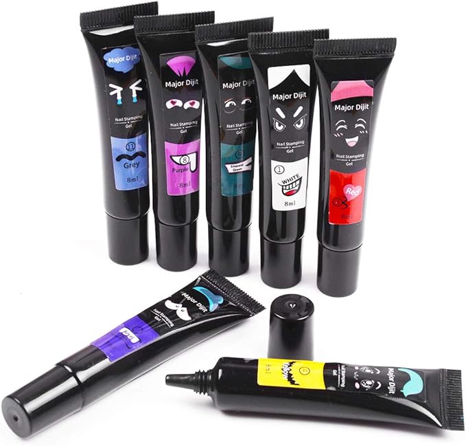 DouborQ Nail Stamping Polish Gel 8ML Nail Art UV Gel Polish For Nail Stamper Plate 12 Colors 12 ColorsSet - Image 2