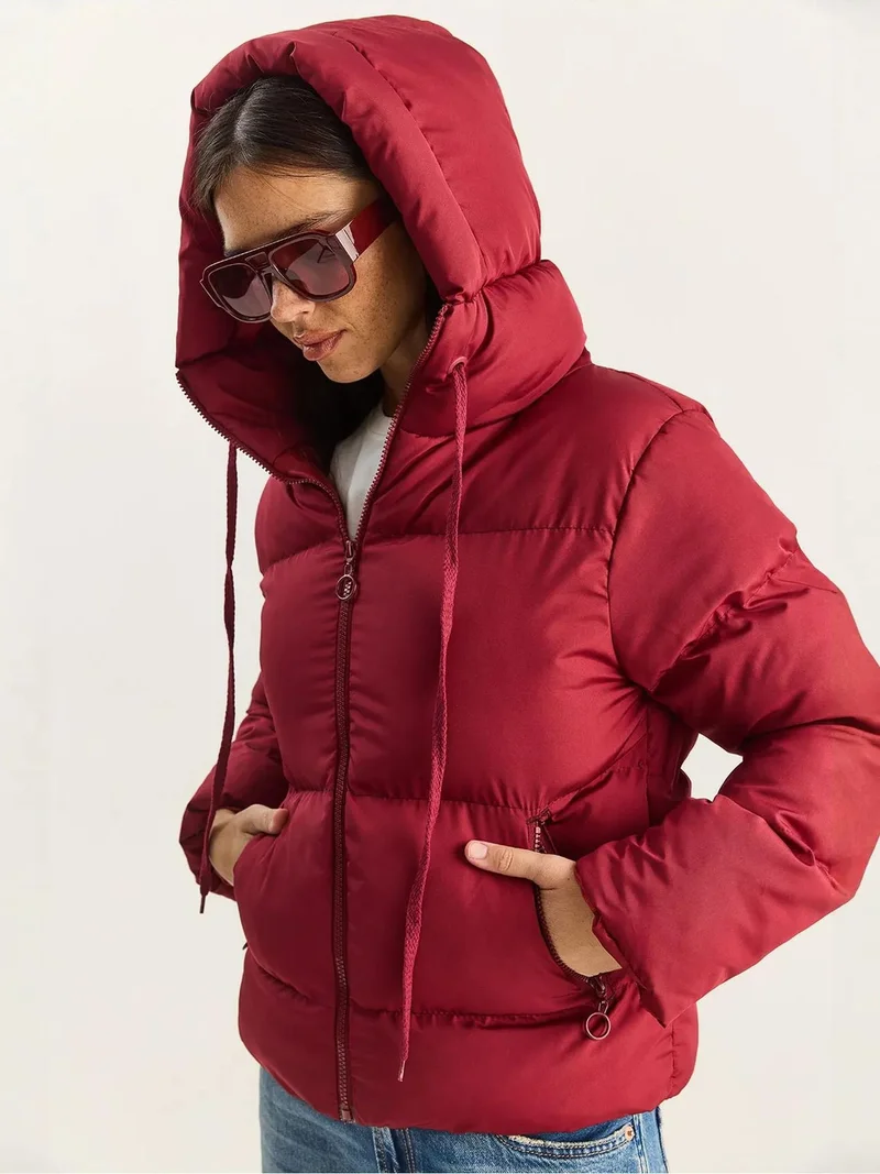 Bianco Lucci LUCCI Hooded Puffer Coat