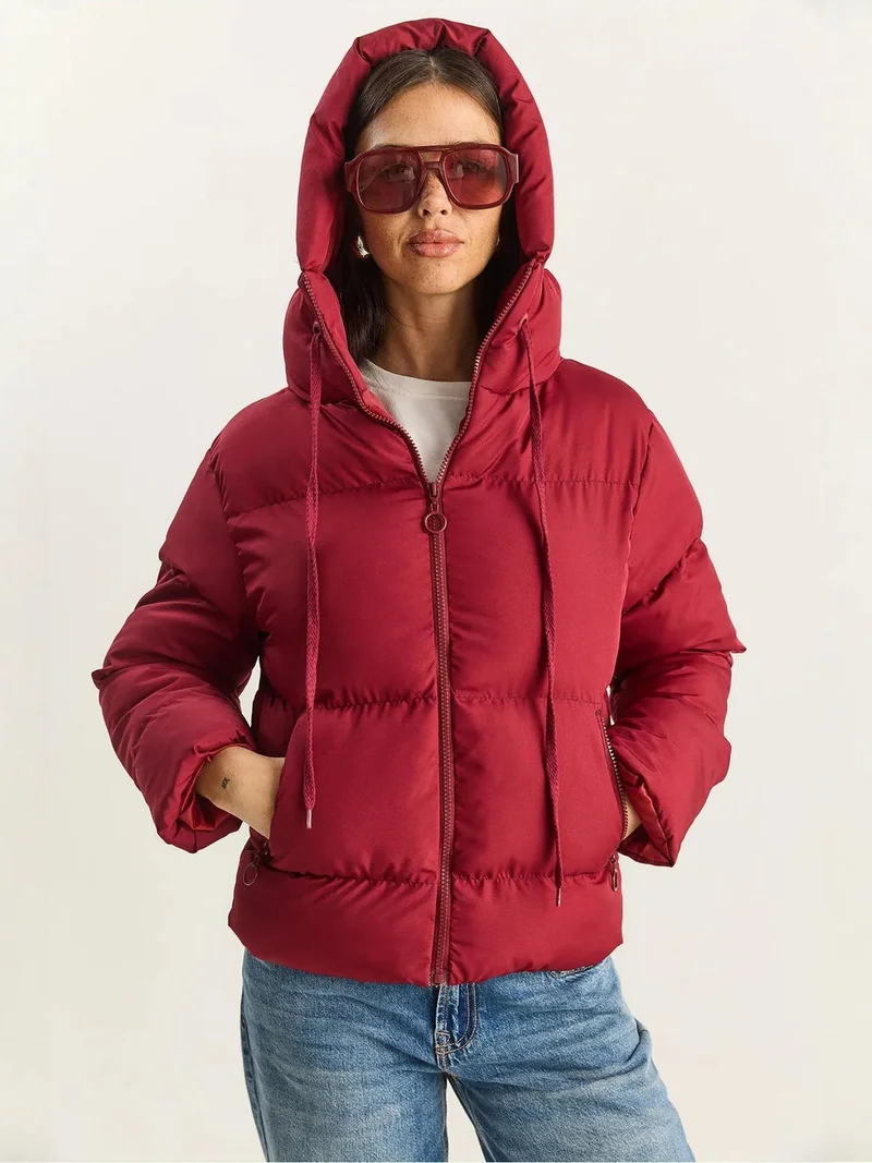 Bianco Lucci LUCCI Hooded Puffer Coat