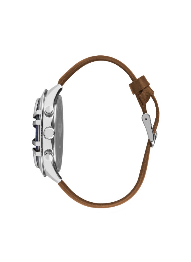 Lee Cooper Men's Quartz Movement Watch, Multi Function Display and Leather Strap - LC07468.392, Brown