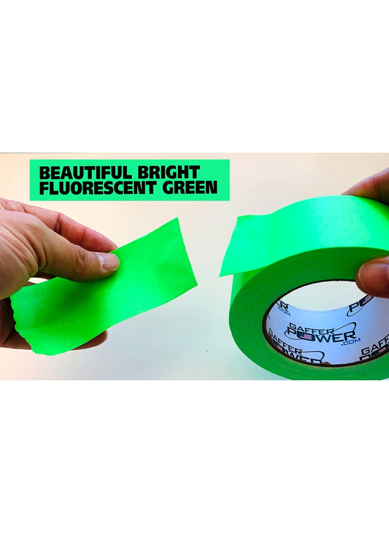 Gaffer Power Real Professional Grade Gaffer Tape| USA Made | No Residue | Non-Reflective | Multipurpose |Weather Resistant | Heavy-Duty | Green Fluorescent, 2 in X 30 Yds  - Image 2