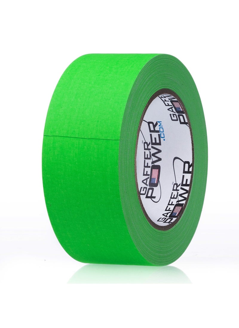 Gaffer Power Real Professional Grade Gaffer Tape| USA Made | No Residue | Non-Reflective | Multipurpose |Weather Resistant | Heavy-Duty | Green Fluorescent, 2 in X 30 Yds  - Image 1