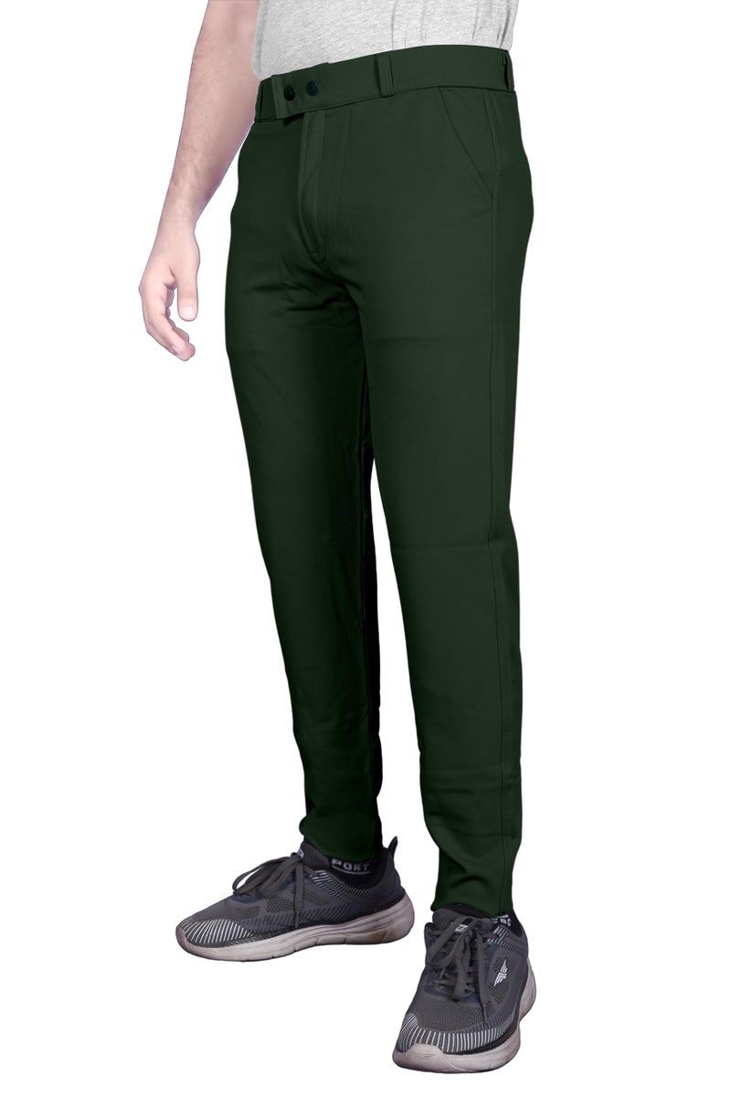 HARSHAD KUMAR & CO Men's Lycra Formal Trousers, Dress Pants (42, Olive) - Image 4