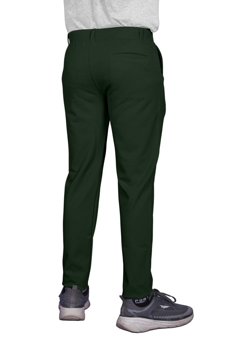 HARSHAD KUMAR & CO Men's Lycra Formal Trousers, Dress Pants (42, Olive) - Image 3