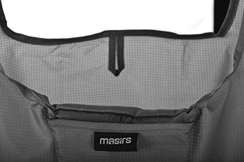Masirs Reusable Grocery Bag (6-PACK | GREY) - Reusable Ripstop Bags - Large, Strong Eco Friendly Bags - Foldable Shopping Bag - For Kitchen, Grocery & More - Packable Shopping Bag - Image 3