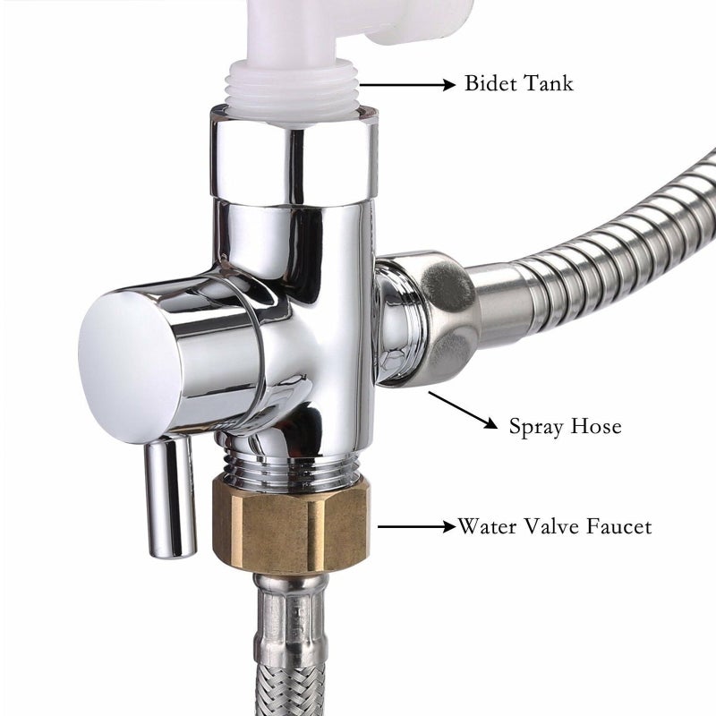304 stainless steel handheld body cleaner set (including nozzle, toilet adapter, hose) 7/8 water hanging seat toilet nozzle set - Image 5