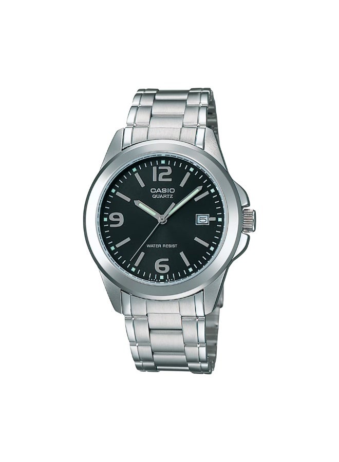 كاسيو ساعة كاسيو MTP-1215A-1A تناظرية للرجال – قرص أسود، سوار ستانلس ستيل فضي، تصميم كلاسيكي يومي - Image 1