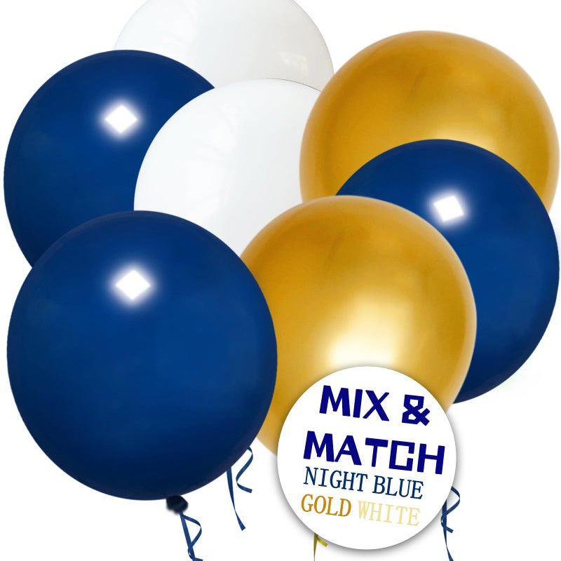 KUULBELA 110pcs Navy Blue Balloon 12 Inch, Navy Blue Latex Balloon for Birthday Party Baby Shower Wedding(with 2 Ribbons). - Image 5