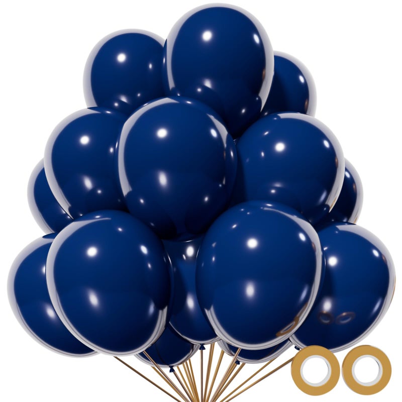 KUULBELA 110pcs Navy Blue Balloon 12 Inch, Navy Blue Latex Balloon for Birthday Party Baby Shower Wedding(with 2 Ribbons). - Image 1