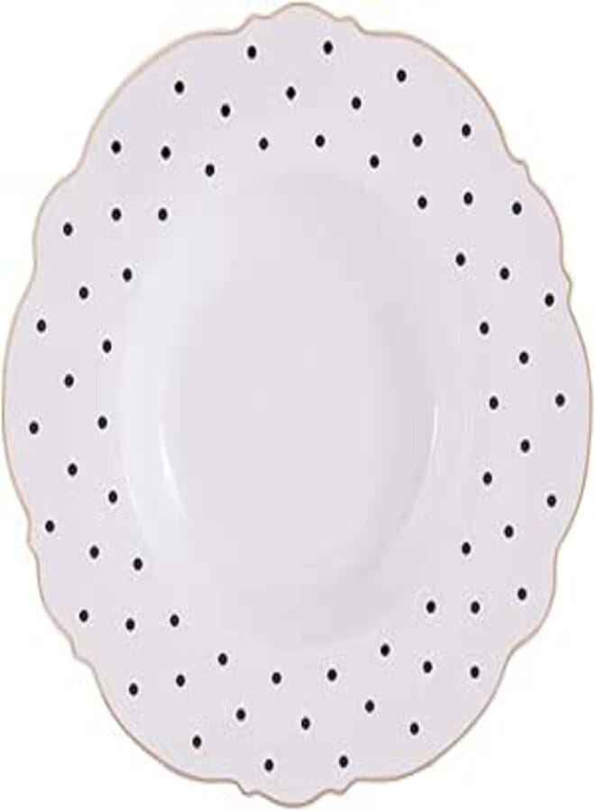 Karaca | ROMANTIC SOUP PLATE BLACK DOTS ON WHITE