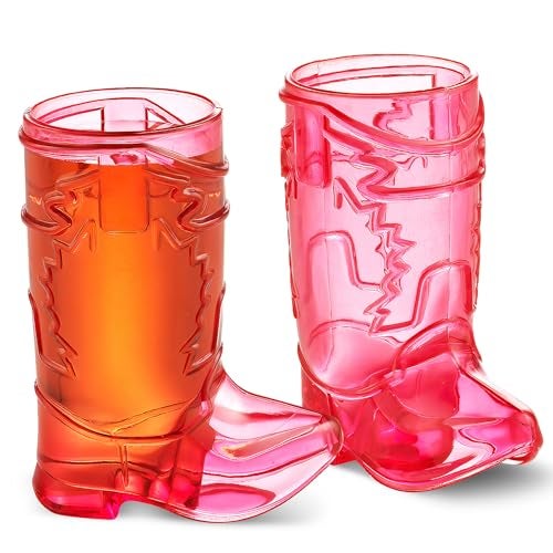 JoyServe 24 Mini Boot Shot Glasses, 1 oz Reusable and Disposable Pink Plastic Shot Cups, for Cowboy Cowgirl Themed Parties, Decorations, Bachelorette Party Favors, Pink - Image 5