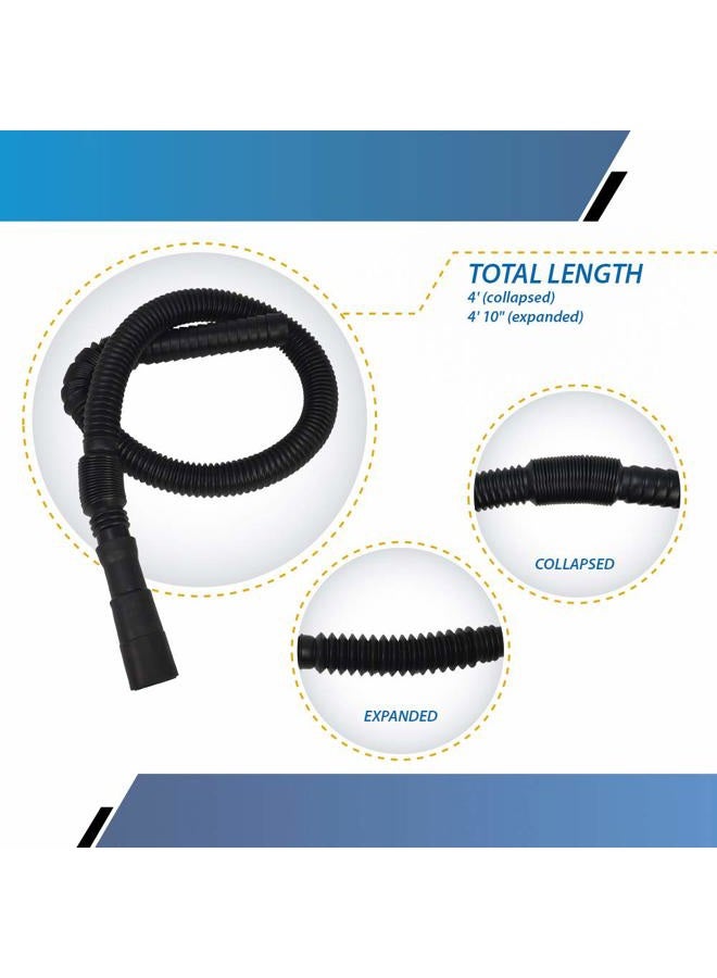 Raven Washing Machine Drain Hose - Semi-rigid Sections Allow Hose to Bend (4 feet collapsed) - Image 2