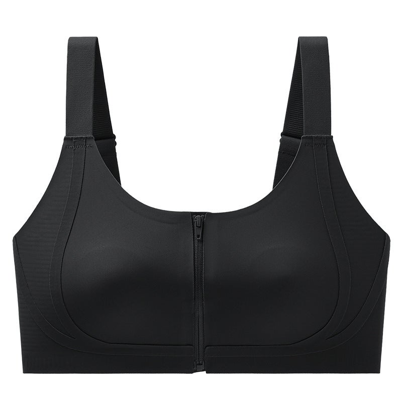 Original Front Zipper Vest Rabbit Ear Cup Big Breast Smoothing Seamless Invisible Liquid Foundation Intimates Yoga Sports Soft Support - Image 1