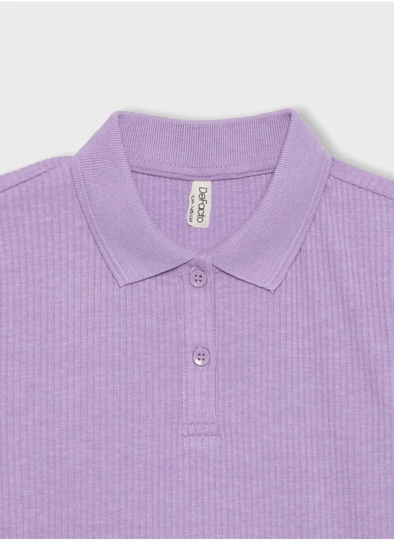 DeFacto Slim Fit Basic Short Sleeve Polo T-Shirt