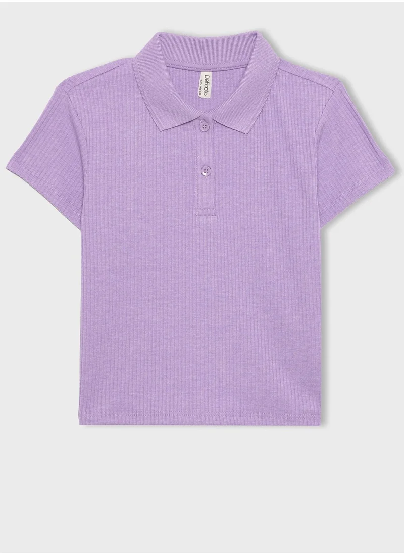 ديفاكتو Slim Fit Basic Short Sleeve Polo T-Shirt