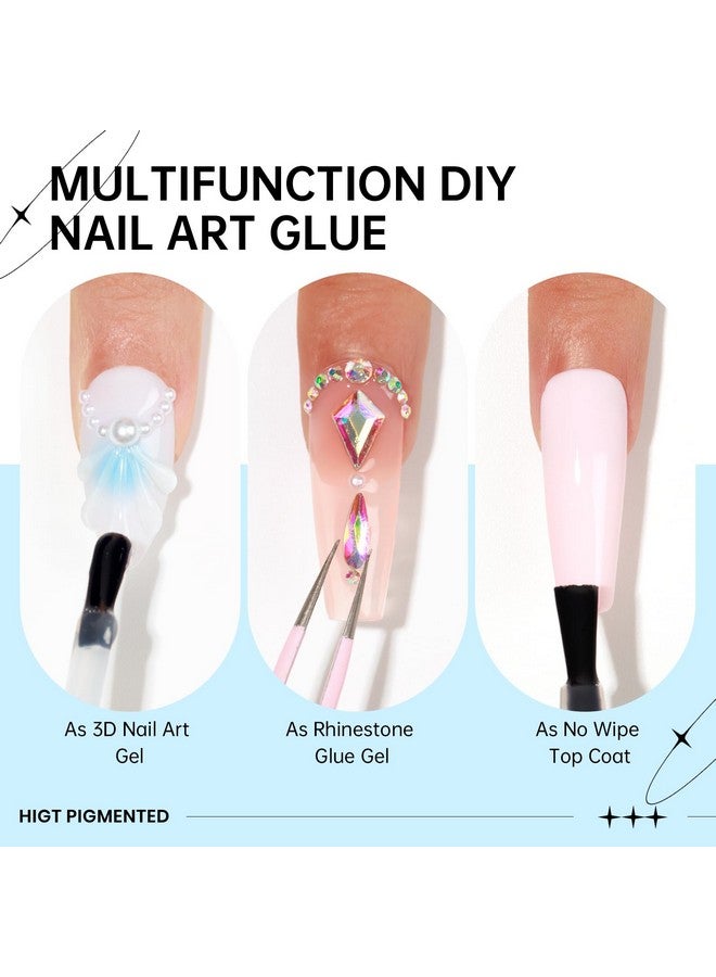 سوبوي واضح 3D مسمار هلام النحت هلام لمسمار الفن قطرات الماء هلام طلاء الأظافر لمسمار حجر الراين مسمار حنين هلام الطلاء للمنزل مانيكير Diy نقع قبالة الأشعة فوق البنفسجية هلام رسم صب مسمار الفن الغراء - Image 3