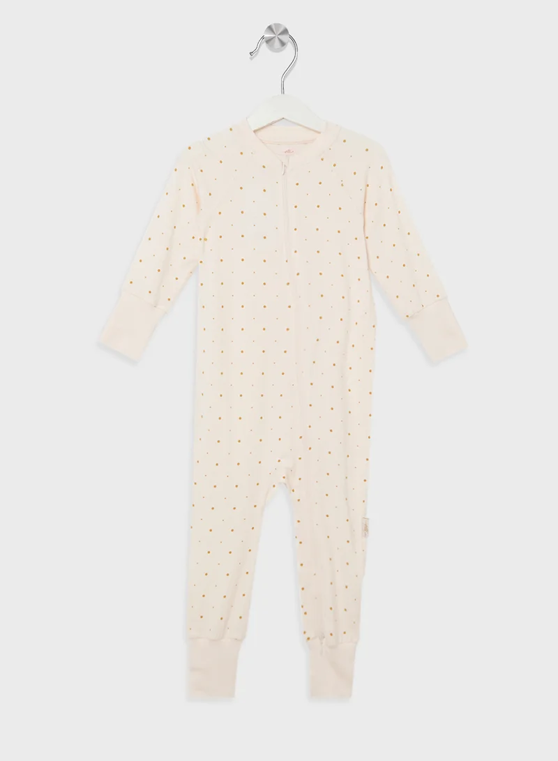 Elli Junior Bamboo Two Way Zip Pyjamas Golden dots