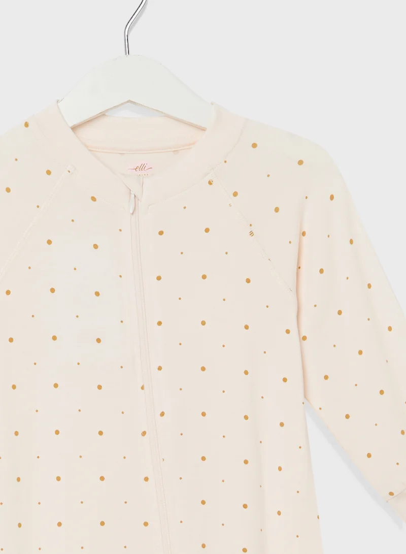 Elli Junior Bamboo Two Way Zip Pyjamas Golden dots