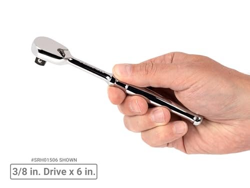 TEKTON 38 Inch Drive Small Body NonQuickRelease Ratchet Set 3Piece 3 6 in 6 in flex SRH99002 - Image 3