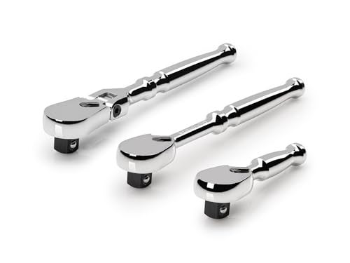 TEKTON 38 Inch Drive Small Body NonQuickRelease Ratchet Set 3Piece 3 6 in 6 in flex SRH99002 - Image 1
