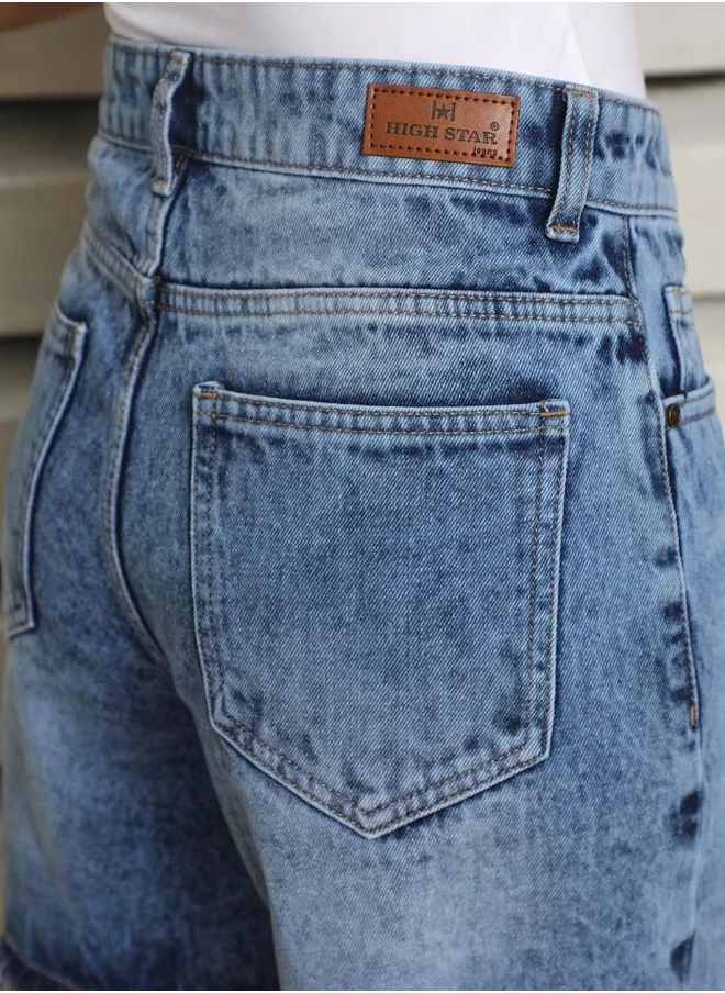 HIGH STAR Women’s Regular Bermuda Indigo Shorts – Modern and Comfortable