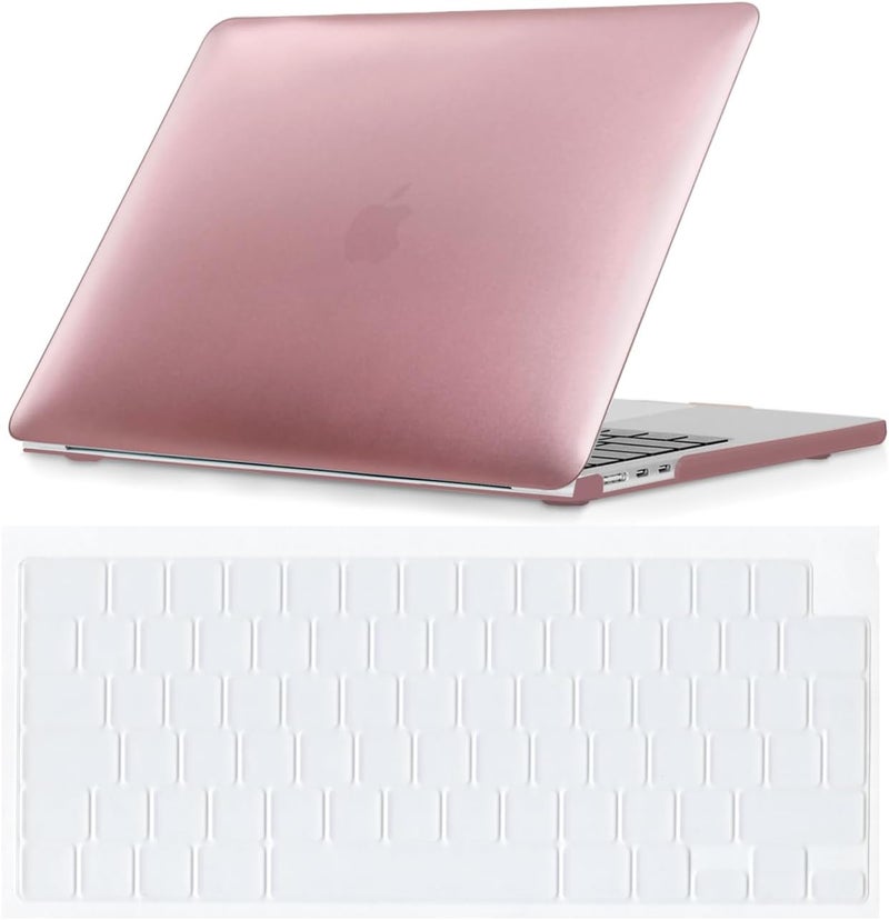 سيفن لاين متوافق مع حافظة MacBook Air 15 بوصة 2025 2024 2023 لـ Mac Air 15.3 بوصة شريحة M4 M3 M2 موديل A2941/A3114/A3241 حافظة صلبة واقية للكمبيوتر المحمول مع غطاء لوحة مفاتيح، ذهبي وردي - Image 1