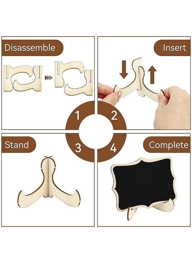 ١٠ قطع من لوحات الطباشير الصغيرة، ألواح خشبية للمكتب، حوامل ملصقات الطعام لحفلات الزفاف، بطاقات أماكن الجلوس، حفلات أعياد الميلاد، أرقام الطاولات، وديكورات المناسبات. - Image 2