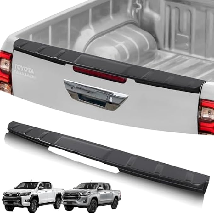 rayihni Tailgate Protector For Toyota Hilux 20202025 Mk9 Tailgate Scratches Rear Tail Gate Cover Guard Load Bed Rail Spoiler Abs Matte Black - Image 1