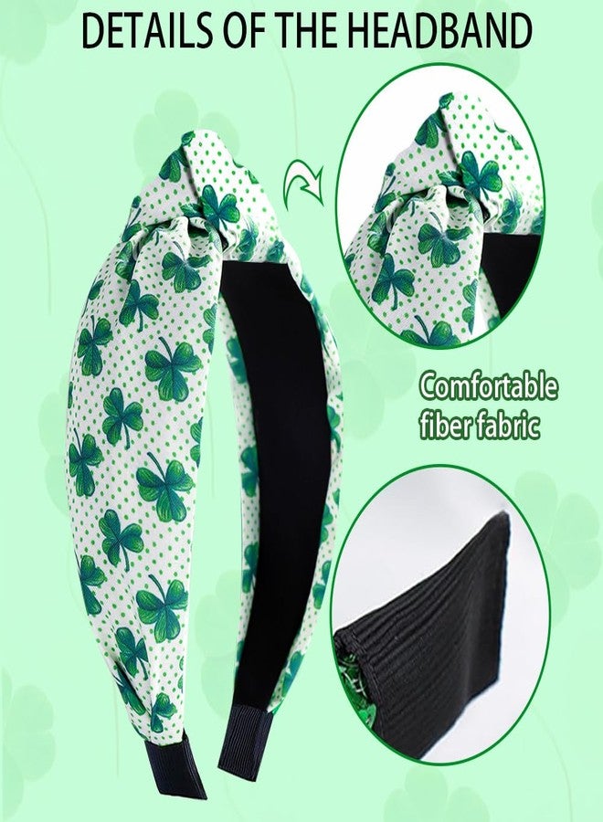 RUPOFUZA St. Patrick’s Day Headbands Irish Green Shamrock Leaves Knotted Wide Headband Non Slip Hair Hoops St Patricks Hair Accessories St. Patrick's Day Party Gifts for Women - Image 2