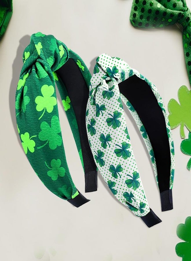 RUPOFUZA St. Patrick’s Day Headbands Irish Green Shamrock Leaves Knotted Wide Headband Non Slip Hair Hoops St Patricks Hair Accessories St. Patrick's Day Party Gifts for Women - Image 3