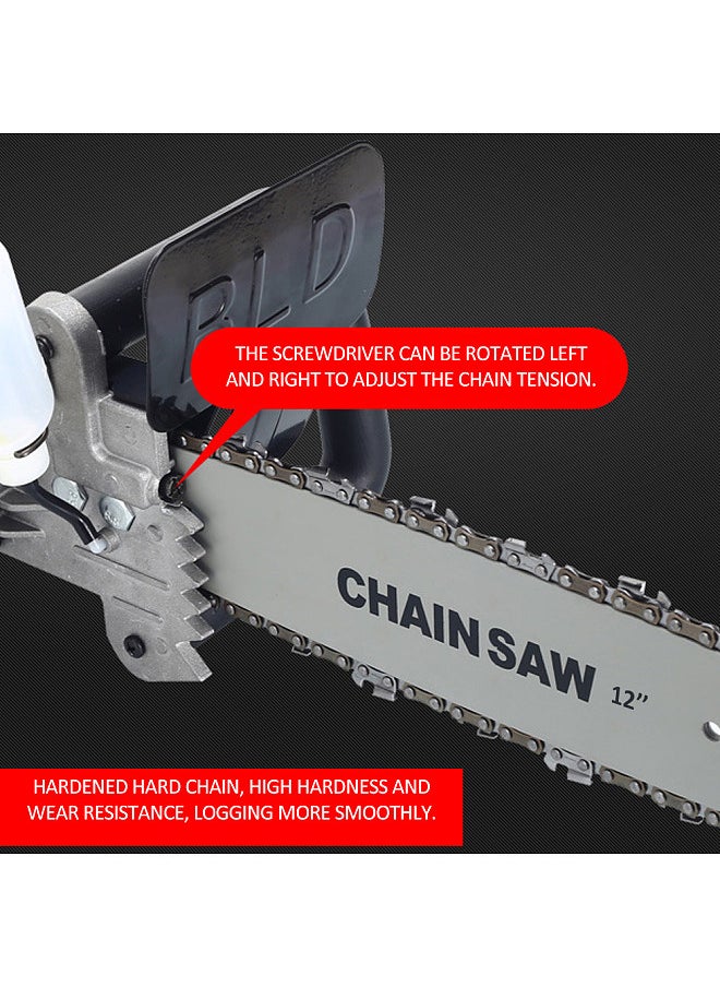 Generic - 12 Inch Chainsaw Refit Conversion Kit Chainsaw Bracket Set Change Angle Grinder into Chain Saw Woodworking Power Tool with 10mm Connecting Rod and 11.5mm Connecting Rod - Image 1