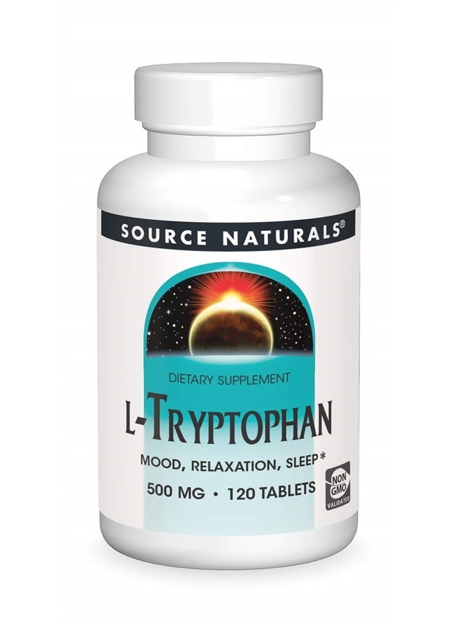 Source Naturals L-Tryptophan, for Mood, Relaxation, and Sleep*, 500mg - 120 Tablets - Image 1