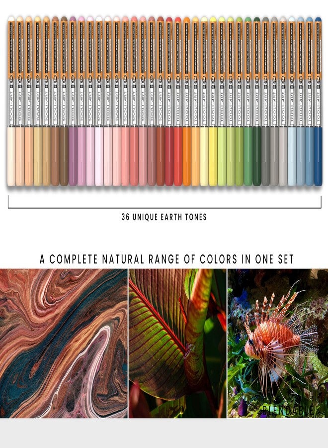 TOOLI-ART 36 Earth Tones Flexible Brush Tip Acrylic Paint Pens Automatic Flow Control 1-5mm Line for Rock Painting,Coloring, Lettering,Scrapbooking,Glass,Mugs,Wood,Metal,Canvas,Fabric,Plastic Waterbased - Image 4