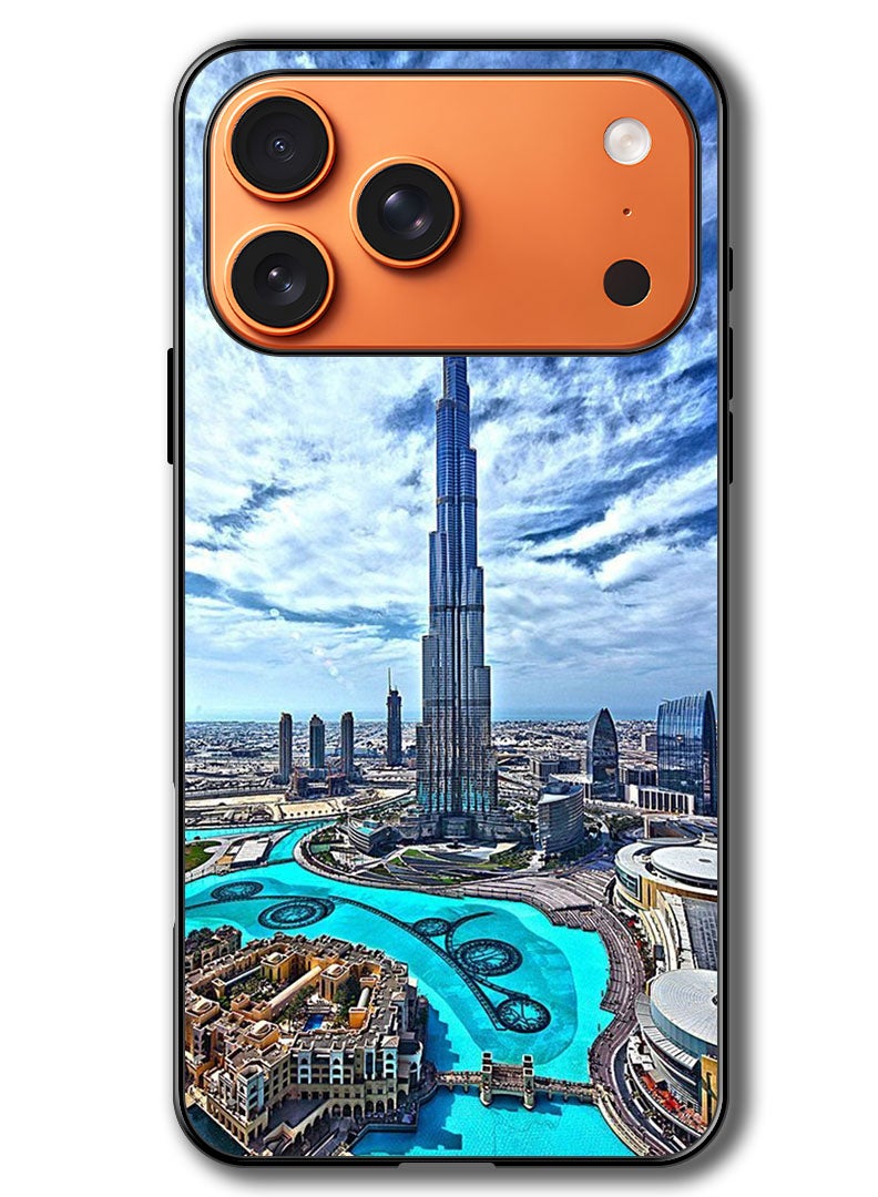 Theodor Case Compatible with Apple iPhone 17 Pro 6.3 Inch Protection Shockproof Bumper Cover Burj Khalifa in Day - Image 1