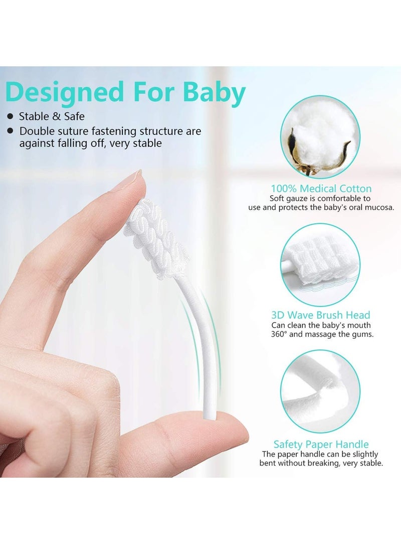 30Pcs Baby Tongue Cleaner Baby Toothbrush Newborn Oral Cleaning Sticks Disposable Tongue Cleaner for 0-3 years Babies and Toddlers
