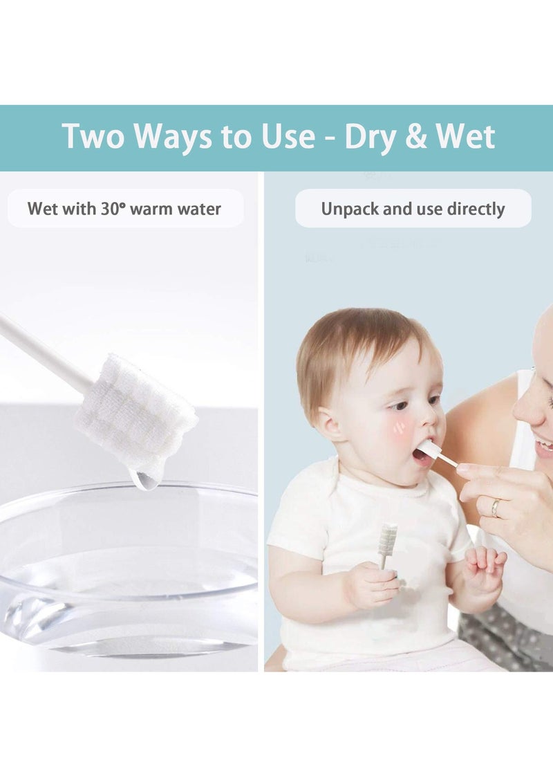 30Pcs Baby Tongue Cleaner Baby Toothbrush Newborn Oral Cleaning Sticks Disposable Tongue Cleaner for 0-3 years Babies and Toddlers