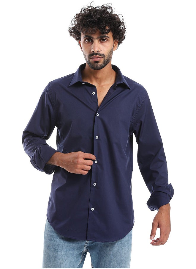 Plain Pattern Long Sleeves Buttons Down Shirt _ Navy Blue - pzsku/Z6F24ED2FA9691DD5A733Z/45/_/1702900771/14dada93-2cb5-4346-bdd1-86b76448f001