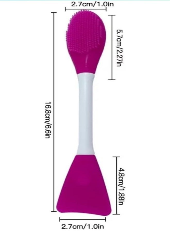 Gugzy Silicone Double-headed Face Mask Brush, Facial Mask Applicator, Makeup Removel Scrubber, Lips Face Cleansing Exfoliating Brush And Body Butter Applicator (Rose Pink) - Image 5
