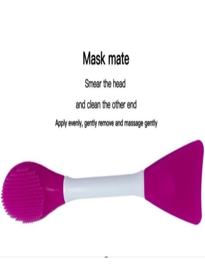 Gugzy Silicone Double-headed Face Mask Brush, Facial Mask Applicator, Makeup Removel Scrubber, Lips Face Cleansing Exfoliating Brush And Body Butter Applicator (Rose Pink) - Image 4