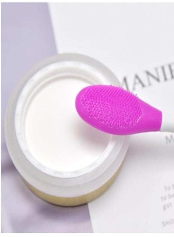 Gugzy Silicone Double-headed Face Mask Brush, Facial Mask Applicator, Makeup Removel Scrubber, Lips Face Cleansing Exfoliating Brush And Body Butter Applicator (Rose Pink) - Image 3