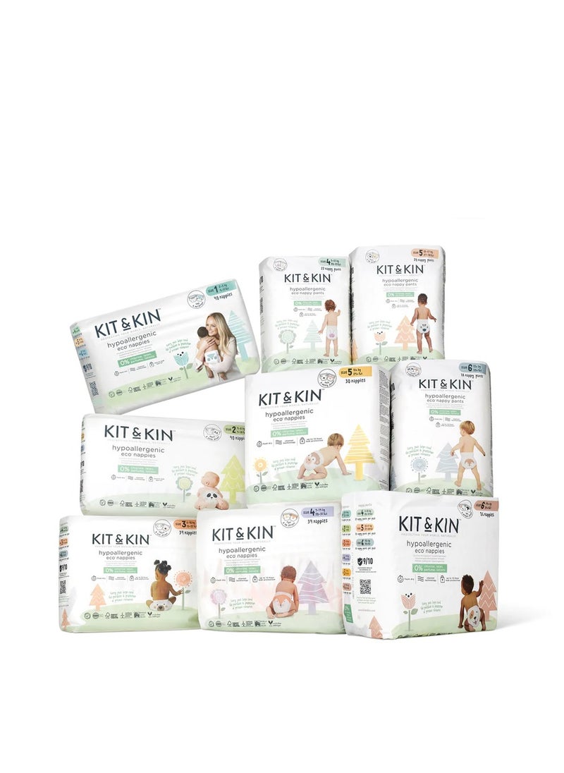 Kit & Kin - KIT & KIN Eco Friendly Baby Diapers Size 5 | Soft Flash Dry Disposable Diapers, Superior Leak Protection Hypoallergenic for Skin Protection Baby Diapers (Size 5 - Pack of 28) - Image 1