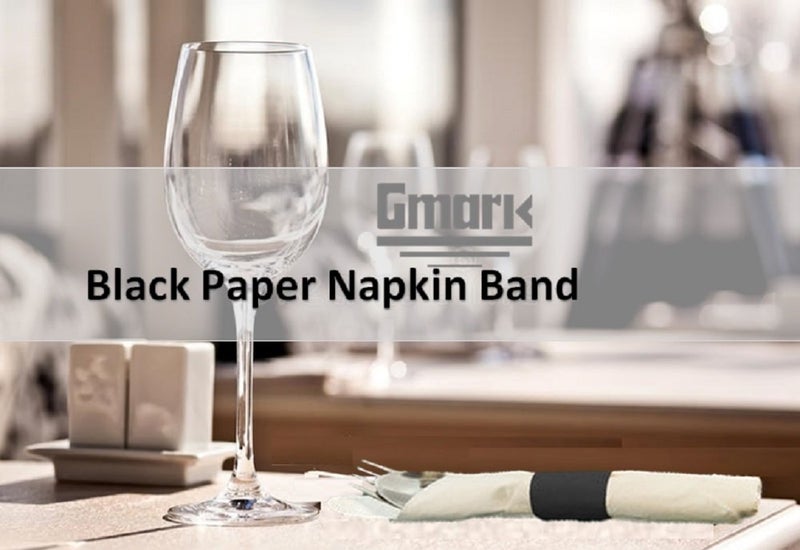 Gmark Paper Napkin Band Box of 2500 (Black), Paper Napkin Rings self Adhesive GM1049 - Image 3