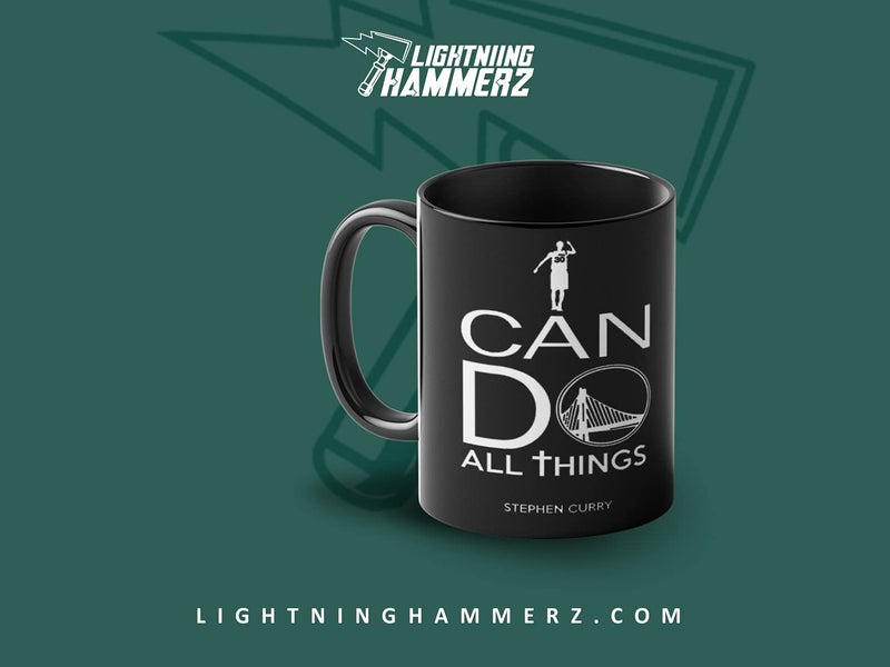 Lightning Hammerz Stephen Curry Basketball Coffee Mug with Print Stephen Curry Can Do All Things Printed Coffee Mug for Friends Golden State Warriors Mugs 330ml Microwave Dishwasher Safe - Image 2
