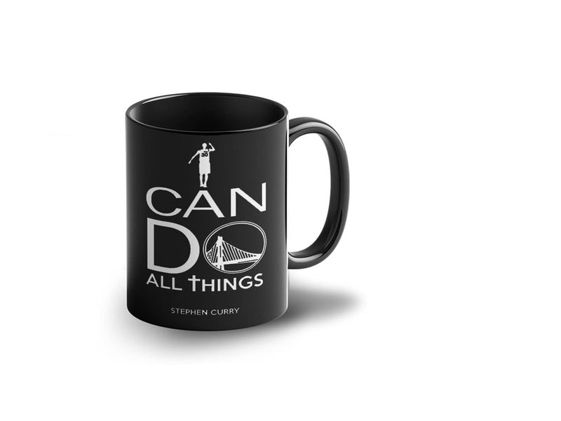Lightning Hammerz Stephen Curry Basketball Coffee Mug with Print Stephen Curry Can Do All Things Printed Coffee Mug for Friends Golden State Warriors Mugs 330ml Microwave Dishwasher Safe - Image 1