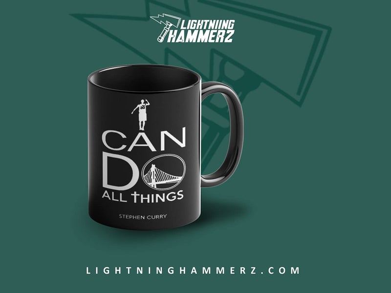 Lightning Hammerz Stephen Curry Basketball Coffee Mug with Print Stephen Curry Can Do All Things Printed Coffee Mug for Friends Golden State Warriors Mugs 330ml Microwave Dishwasher Safe - Image 3